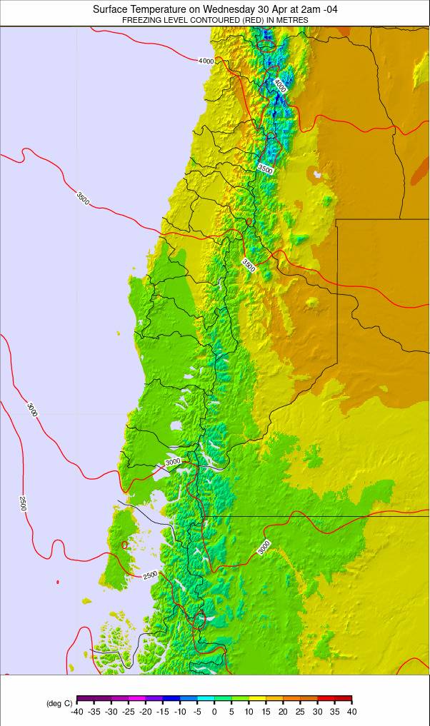 Central Andes weather map - click to go back to main thumbnail page