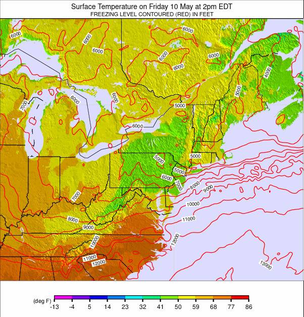 Appalachians and Great Lakes weather map - click to go back to main thumbnail page