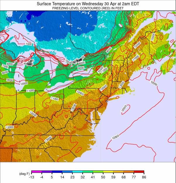 Appalachians and Great Lakes weather map - click to go back to main thumbnail page