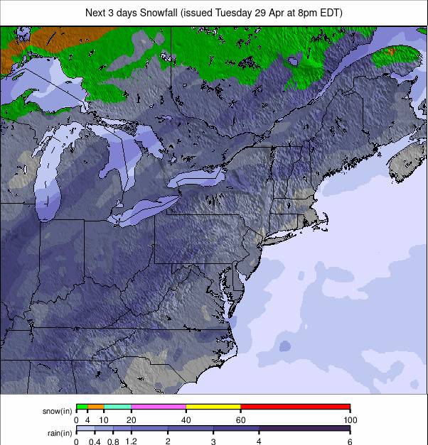 Precipitation forecast North America (Precipitații în America de Nord)