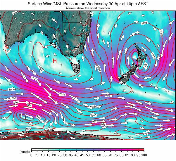 Australasia weather map - click to go back to main thumbnail page