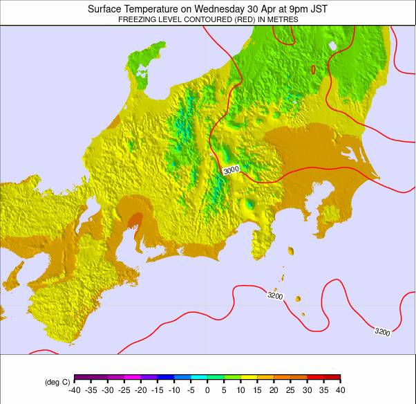 Central Honshu weather map - click to go back to main thumbnail page