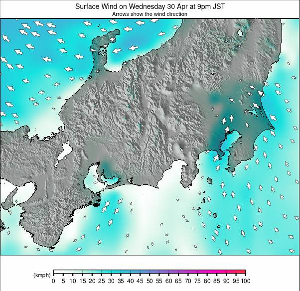 Central Honshu weather map - click to go back to main thumbnail page