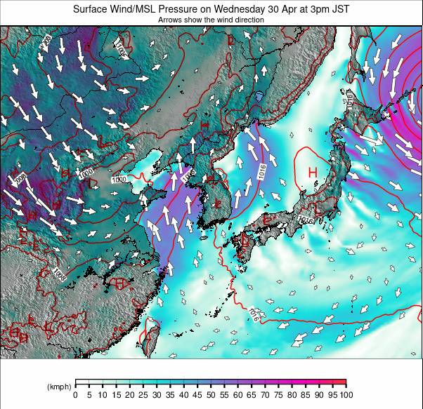 East Asia weather map - click to go back to main thumbnail page