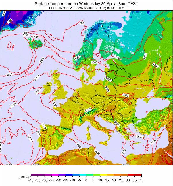 Europe weather map - click to go back to main thumbnail page