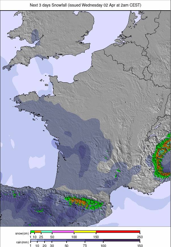 Precipitation forecast for Europe (Precipitații în Europa)