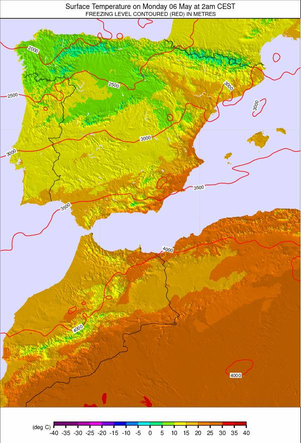 Spain / Portugal weather map - click to go back to main thumbnail page