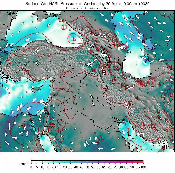 Middle East weather map - click to go back to main thumbnail page