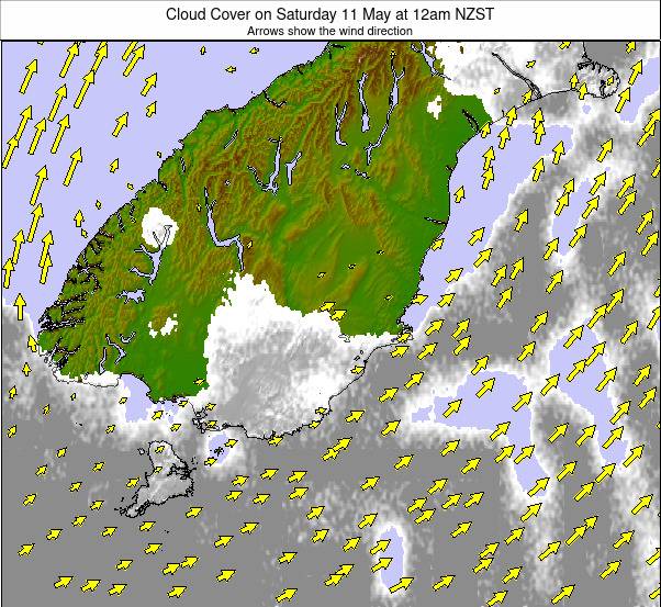 South Island - lower weather map - click to go back to main thumbnail page