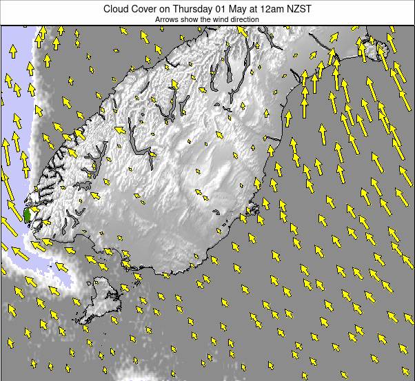 South Island - lower weather map - click to go back to main thumbnail page