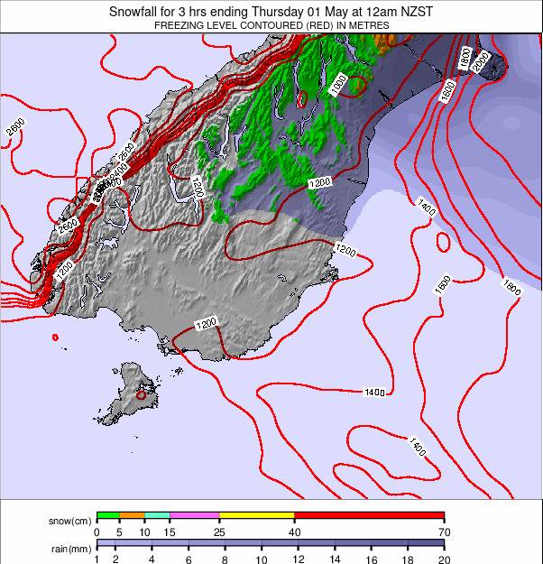 South Island - lower weather map - click to go back to main thumbnail page