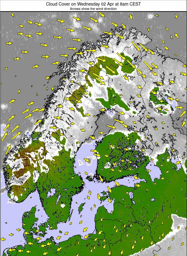 Scandinavia weather map - click to go back to main thumbnail page