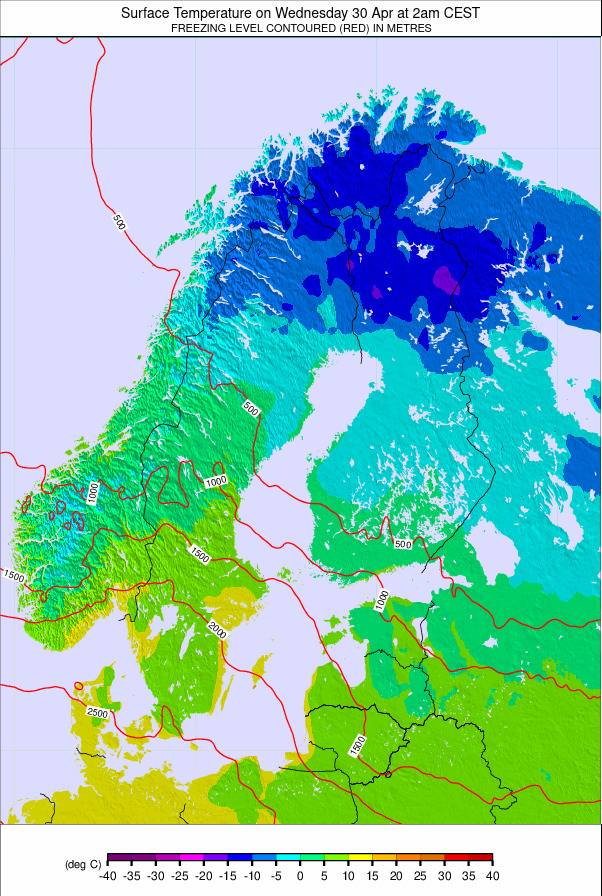 Scandinavia weather map - click to go back to main thumbnail page