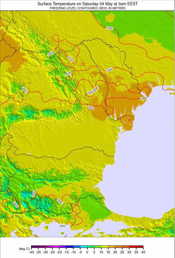 Bulgaria / Romania weather map - click to go back to main thumbnail page