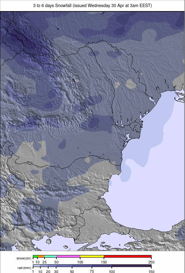 Precipitatii Romania pentru 6 zile (#Romania precipitation forecast)