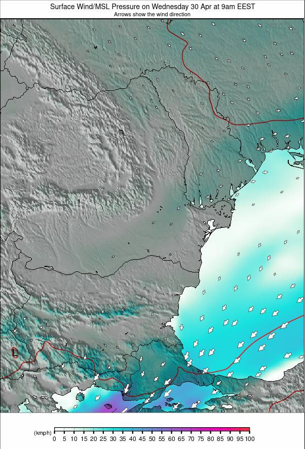 Bulgaria / Romania weather map - click to go back to main thumbnail page