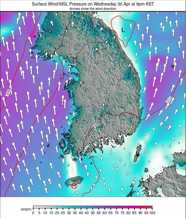 South Korea weather map - click to go back to main thumbnail page