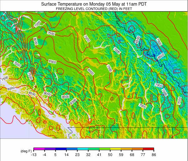 Southwest Canada weather map - click to go back to main thumbnail page