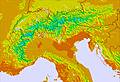 Alps temperature map