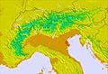 Alps temperature map