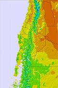 Central Andes temperature map