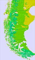 Southern Andes temperature map