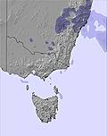 Austrálie snow map