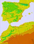 Spain / Portugal temperature map