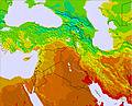 Middle East temperature map