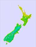 Nuova Zelanda temperature map