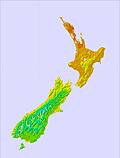 Neuseeland temperature map