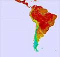 América do Sul temperature map