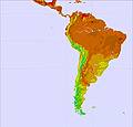 América do Sul temperature map