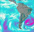 South America Větrná mapa