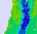Santiago du Chili temperature map