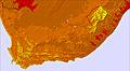 South Africa Mapa das temperaturas