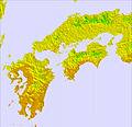 Southern Japan temperature map