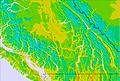 Southwest Canada temperature map