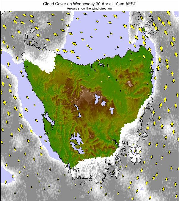 Tasmania weather map - click to go back to main thumbnail page