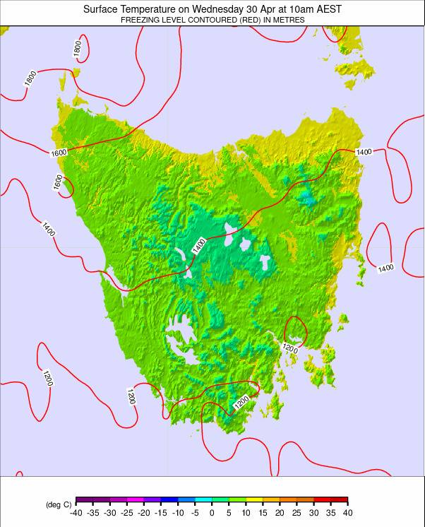 Tasmania weather map - click to go back to main thumbnail page