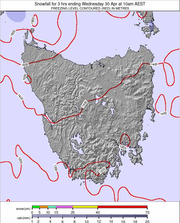 Tasmania weather map - click to go back to main thumbnail page