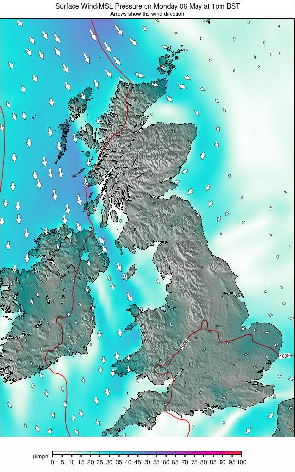 United Kingdom weather map - click to go back to main thumbnail page