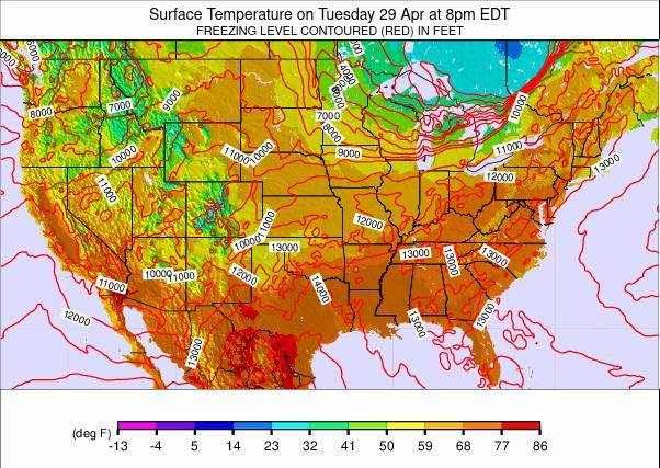 United States weather map - click to go back to main thumbnail page