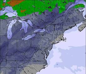 Appalachians and Great Lakes Snow Map (3 Days)