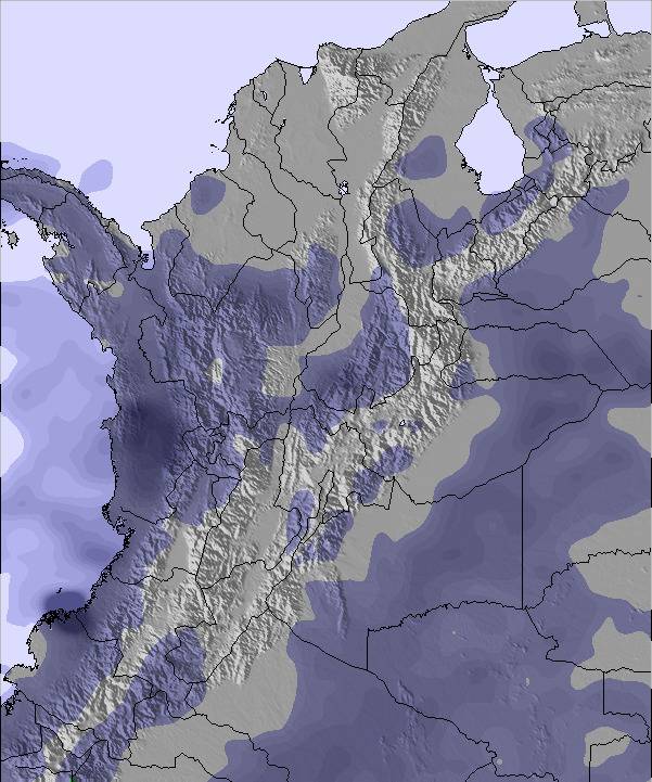 コロンビア共和国用の天気図と雪の状態 コロンビア共和国用の天気図と雪の状態