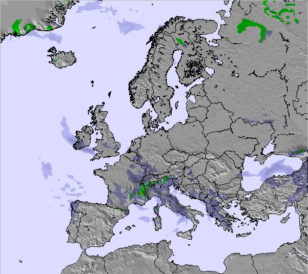 Погодная карта и состояние снега в Европа