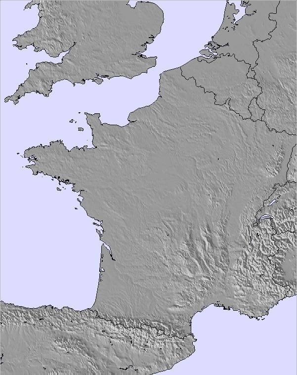 Mapa 3d relações entre espanha e frança