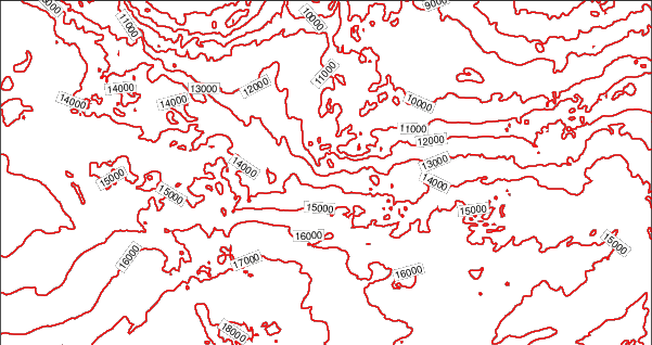 アメリカ合衆国用の天気図と雪の状態