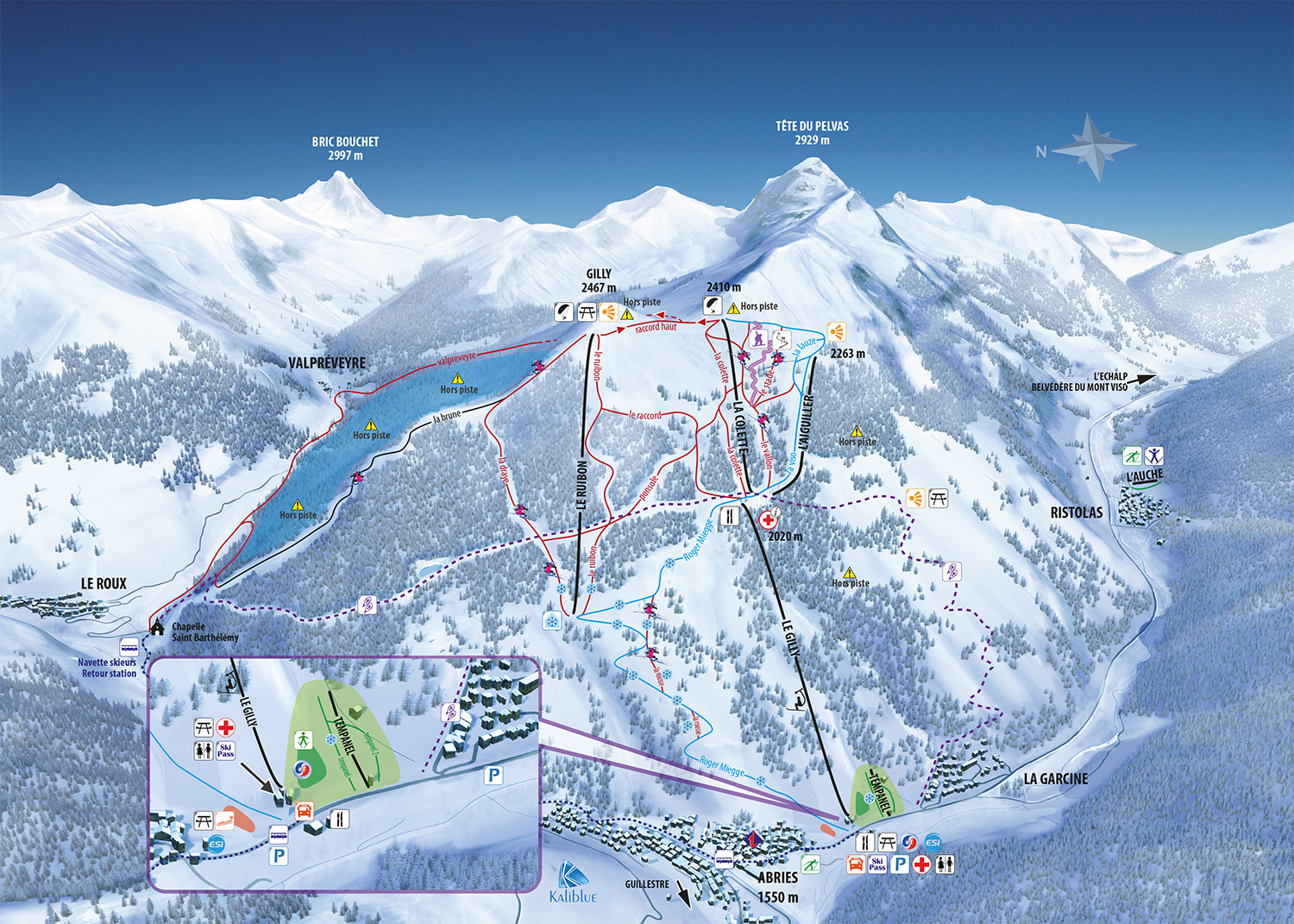 Abries-Ristolas Piste / Trail Map