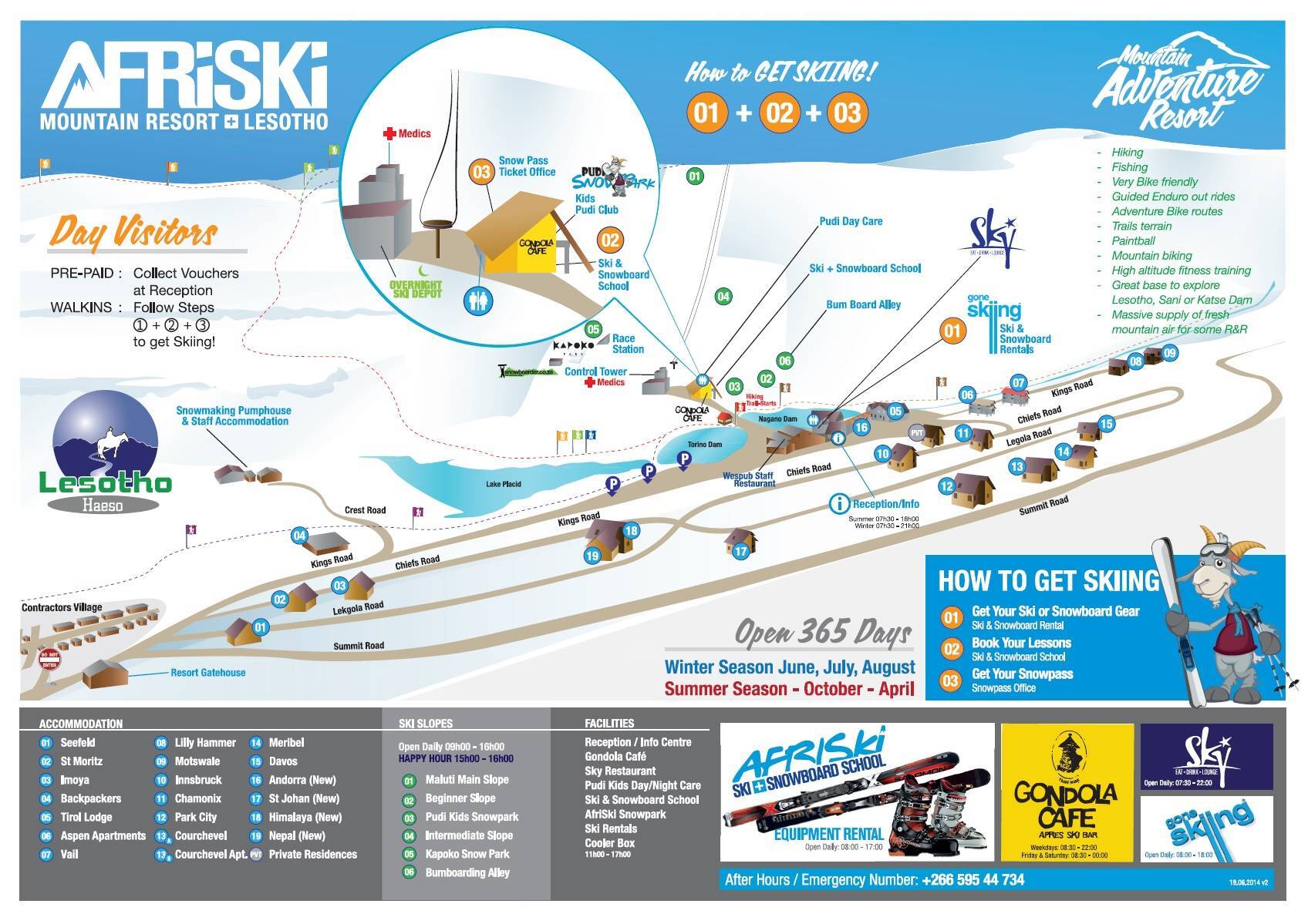Afriski Mountain Resort Piste / Trail Map